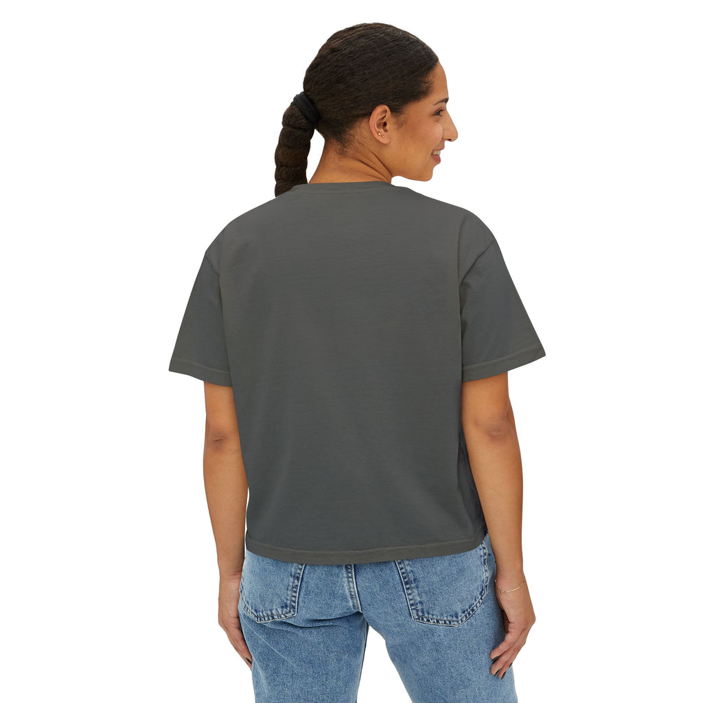 Rams Cheerleading Women's Boxy Tee — Vintage Megaphone Cheer Shirt