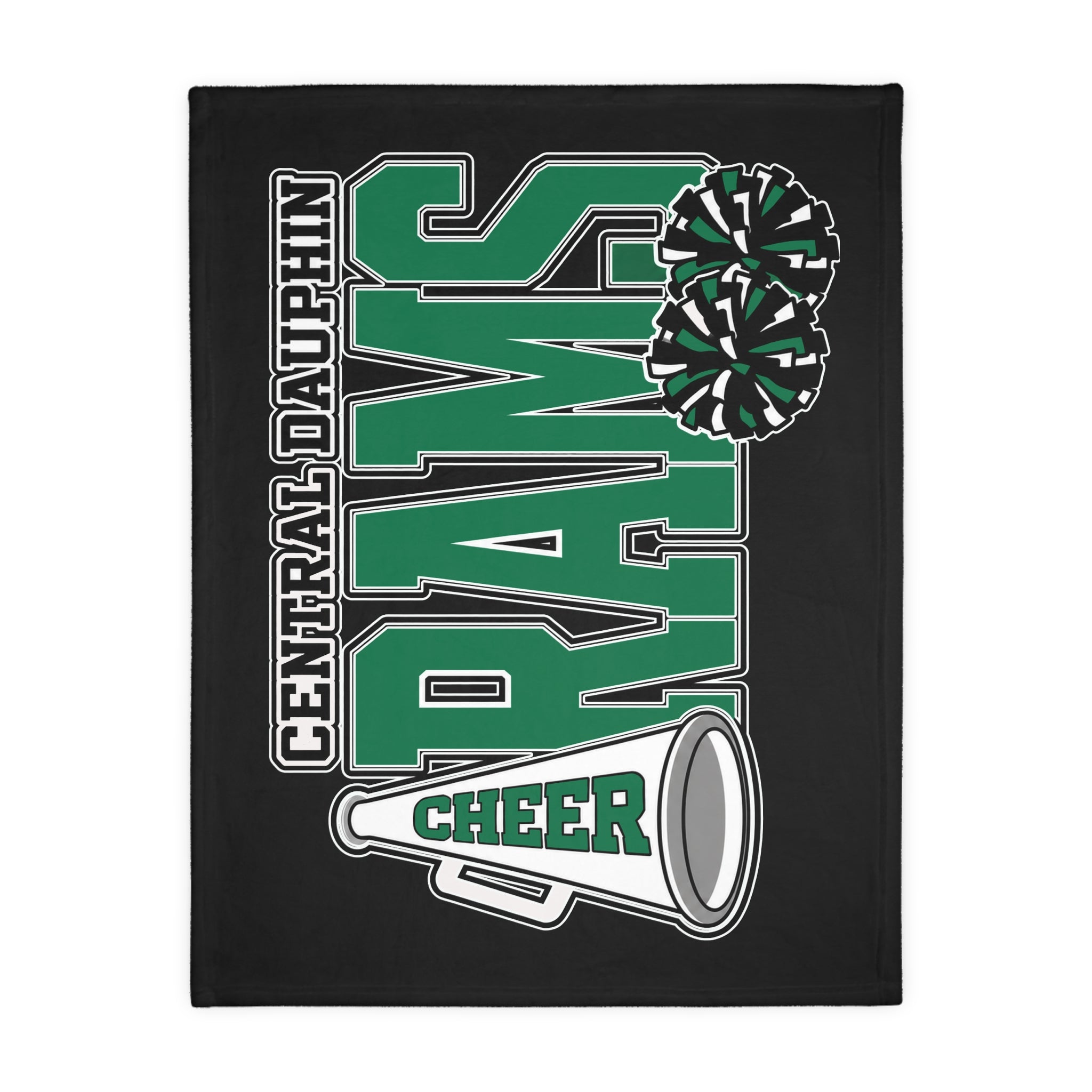 Rams Cheer Velveteen Throw Blanket — Central Dauphin Cheerleading Microfiber Blanket