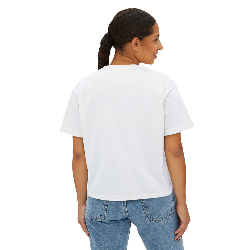 Rams Cheerleading Women's Boxy Tee — Vintage Megaphone Cheer Shirt