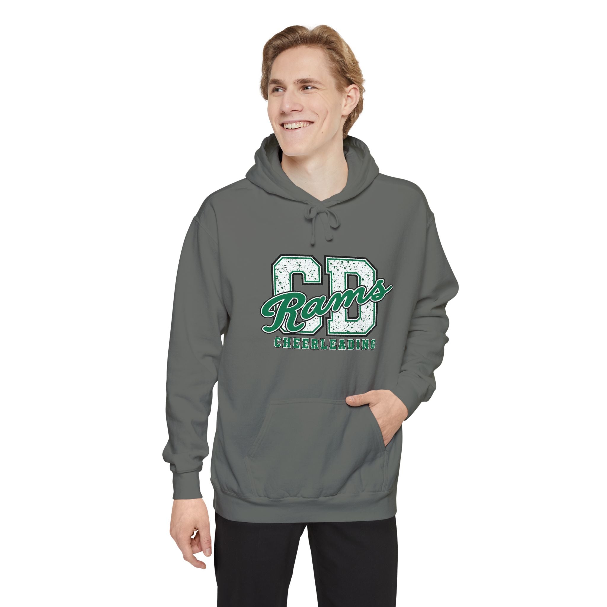 Copy of Cheerleading CD Varsity Hoodie – Retro Green Ram Mascot