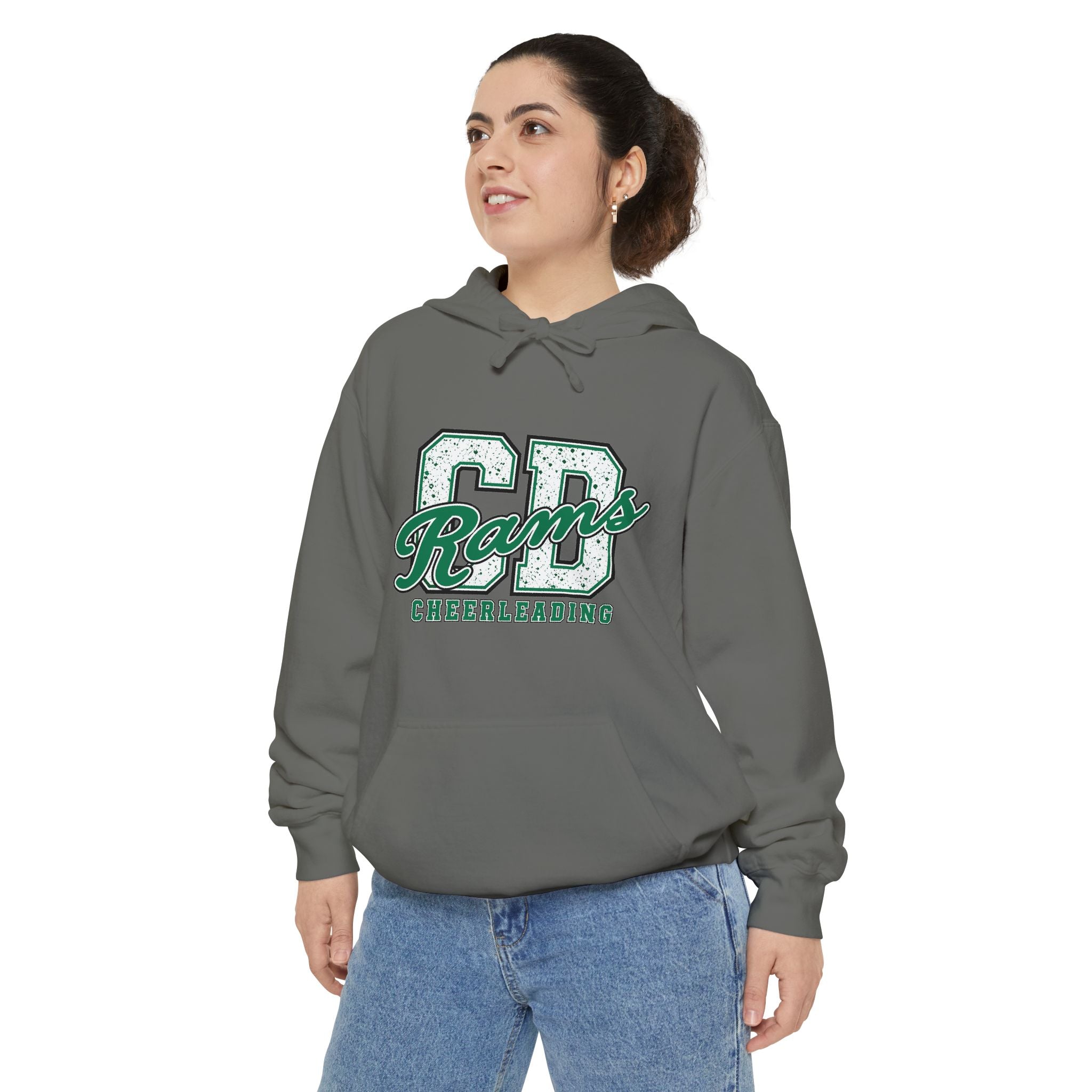 Copy of Cheerleading CD Varsity Hoodie – Retro Green Ram Mascot