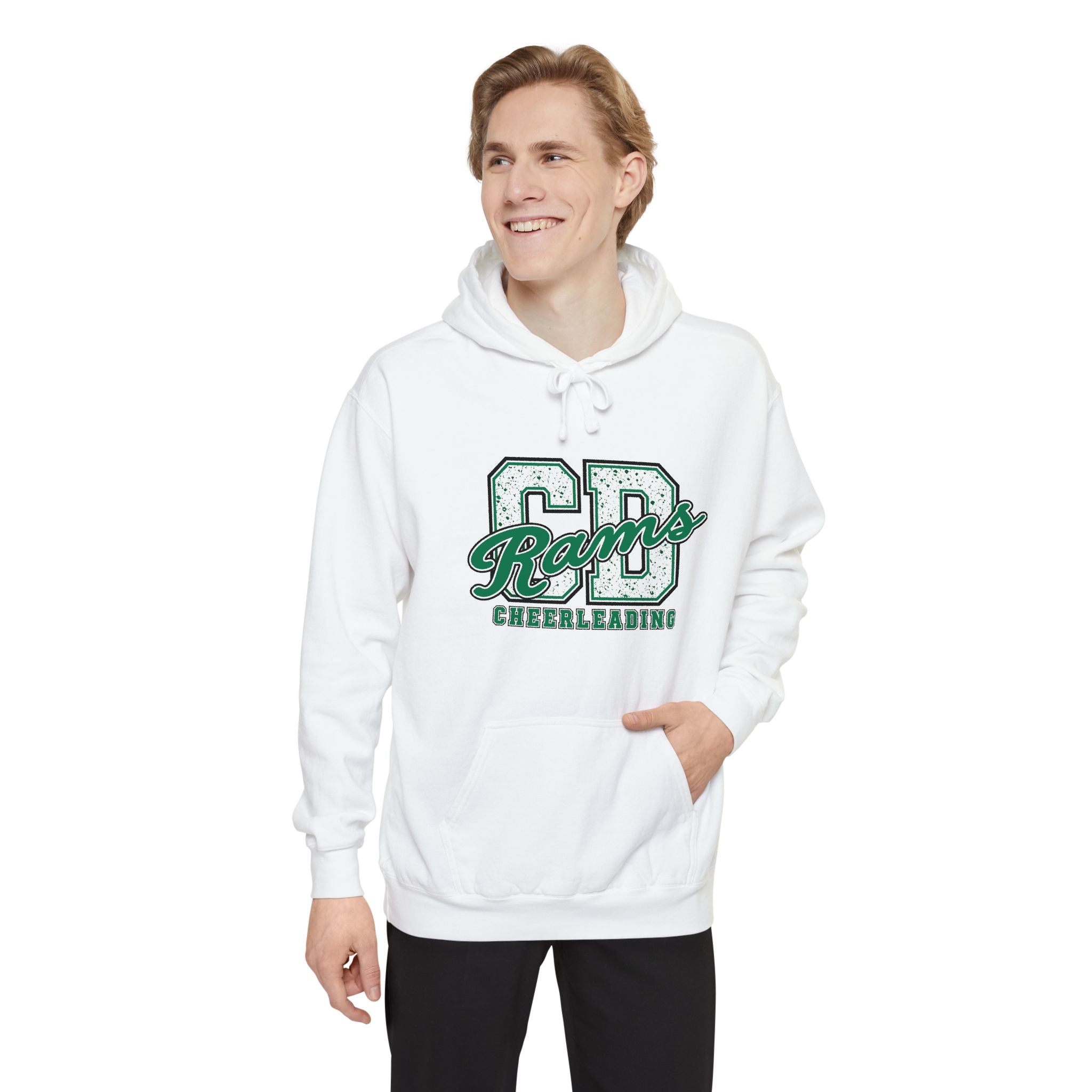 Copy of Cheerleading CD Varsity Hoodie – Retro Green Ram Mascot