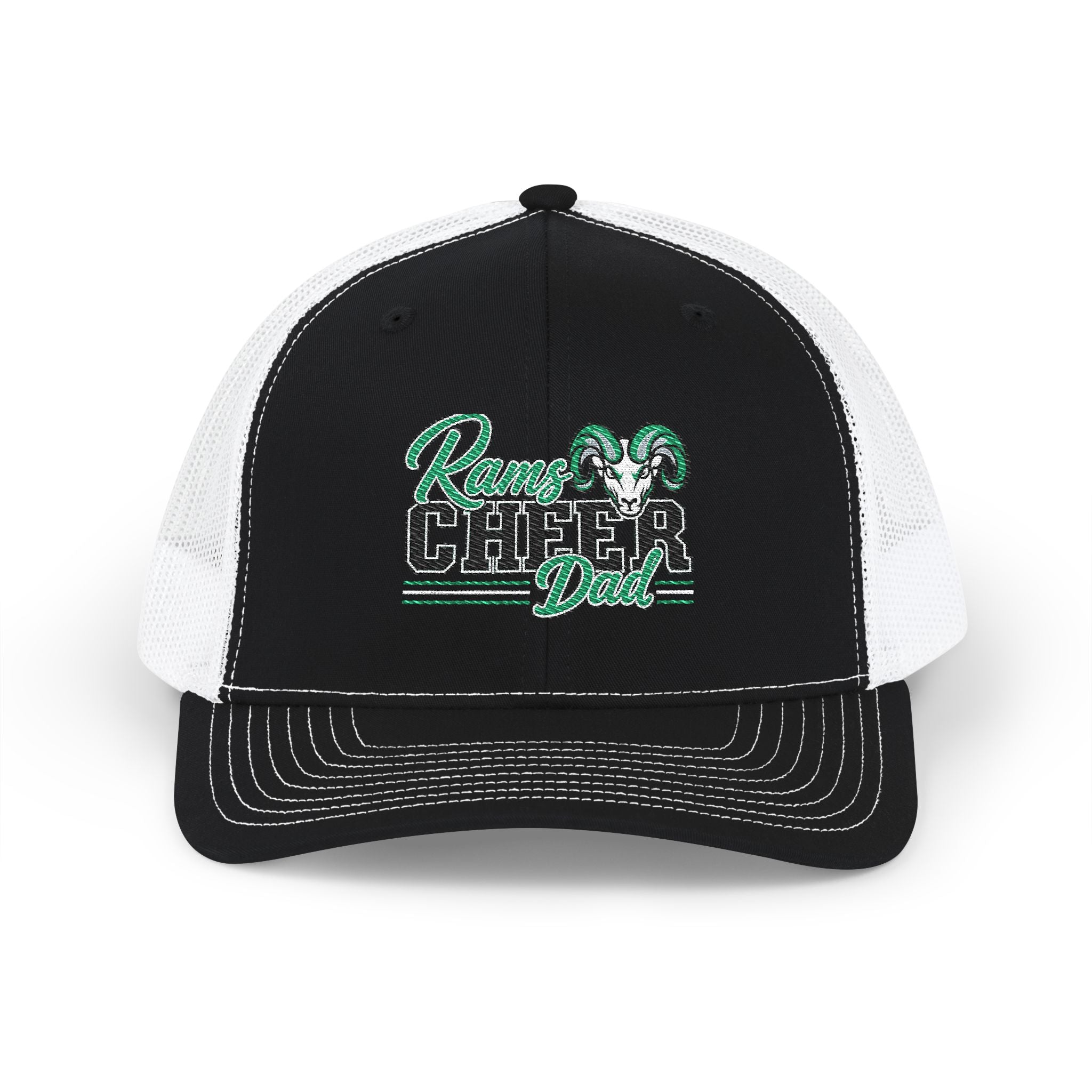 Cheer Dad Trucker Cap — Vintage Script Snapback Hat for Proud Sports & Cheer Parents