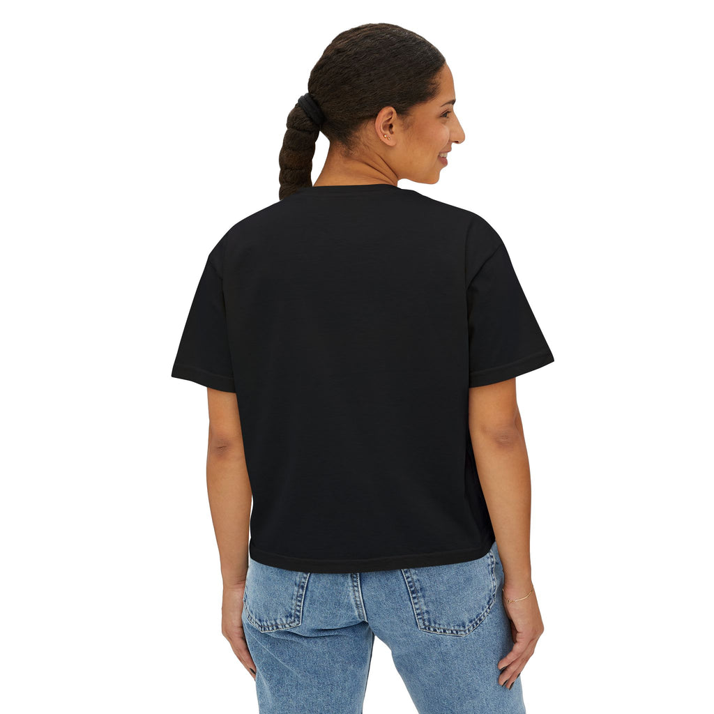 Rams Cheerleading Women's Boxy Tee — Vintage Megaphone Cheer Shirt